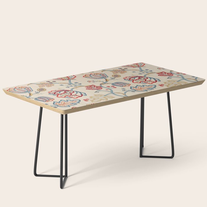 William Morris Vintage Theodosia Wine Indigo Red Blue Pattern Coffee Table Gallery Image 1