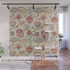 William Morris Vintage Theodosia Wine Indigo Red Blue Pattern Wall Mural Gallery Image 1