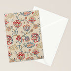 William Morris Vintage Theodosia Wine Indigo Red Blue Pattern Stationery Card Gallery Image 2
