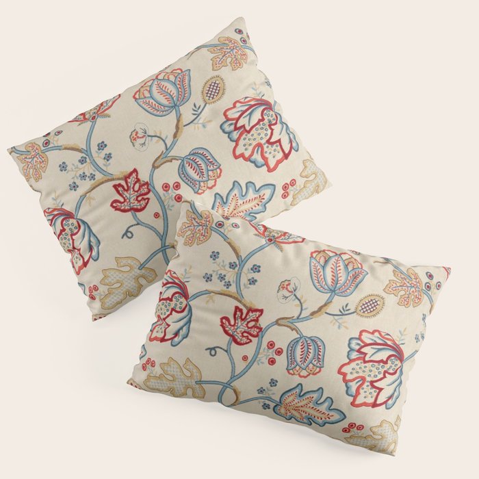 William Morris Vintage Theodosia Wine Indigo Red Blue Pattern Pillow Sham Gallery Image 1