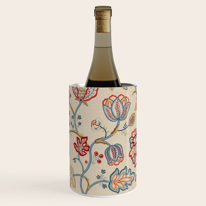 William Morris Vintage Theodosia Wine Indigo Red Blue Pattern Wine Chiller Gallery Image 1