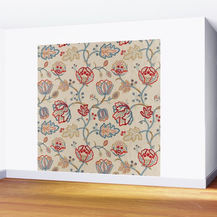 William Morris Vintage Theodosia Wine Indigo Red Blue Pattern Wall Mural Gallery Image 2