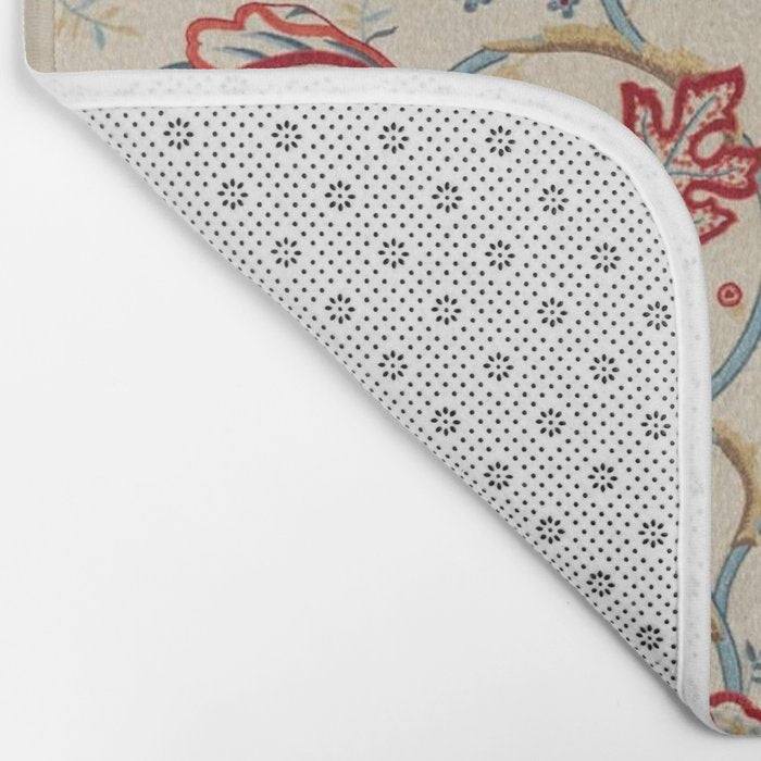 William Morris Vintage Theodosia Wine Indigo Red Blue Pattern Bath Mat Gallery Image 2