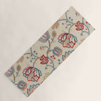 William Morris Vintage Theodosia Wine Indigo Red Blue Pattern Yoga Mat Gallery Image 1