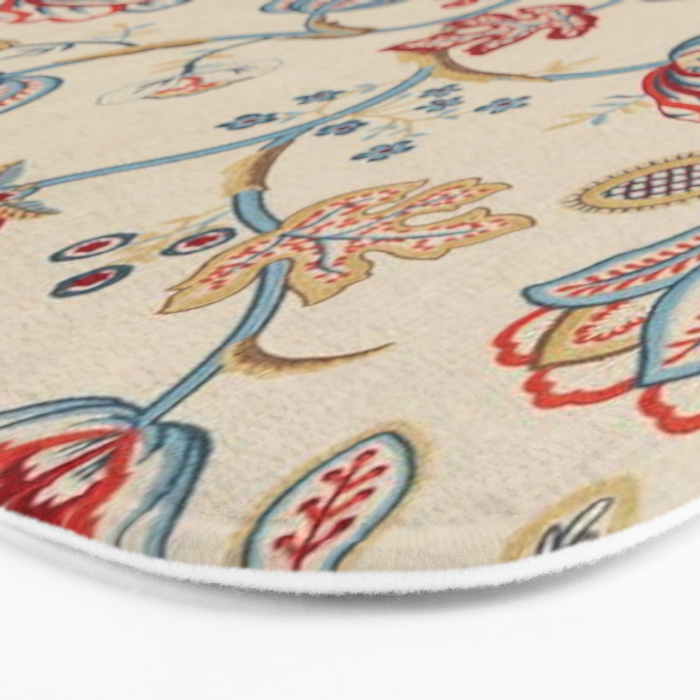 William Morris Vintage Theodosia Wine Indigo Red Blue Pattern Bath Mat Gallery Image 3