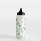 Botanical forest green lavender watercolor floral Water Bottle Gallery Image 3
