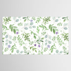 Botanical forest green lavender watercolor floral Tablecloth Gallery Image 2