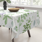 Botanical forest green lavender watercolor floral Tablecloth Gallery Image 3