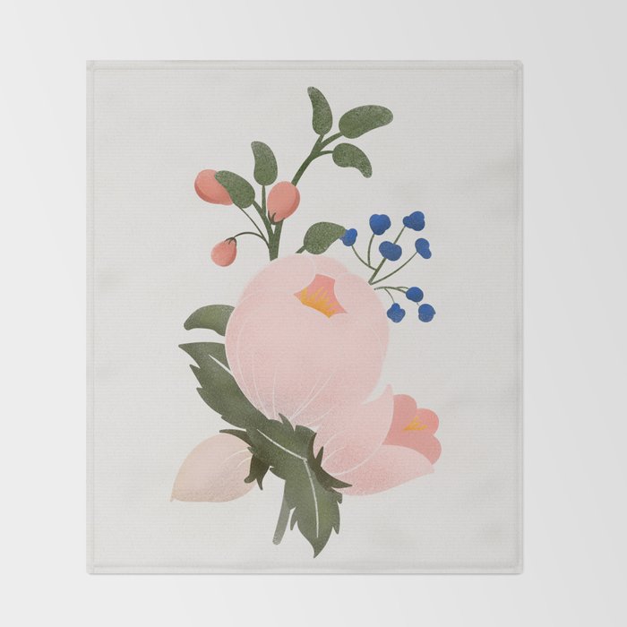 Delicate florals no2 Throw Blanket Gallery Image 2