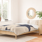 Navy & Light Beige Big Ol' Stars Duvet Cover Gallery Image 2
