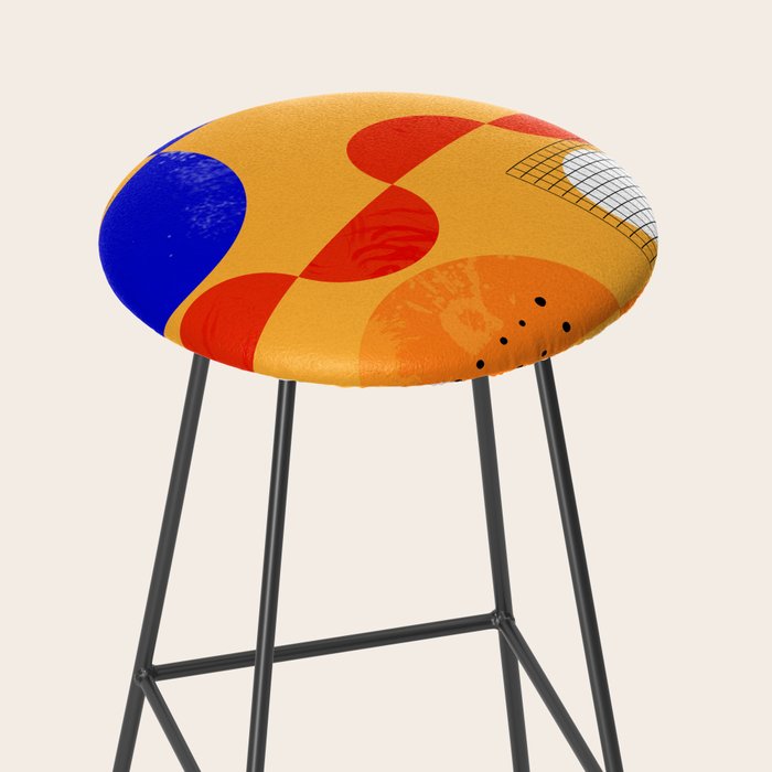Mid-century shapes abstract no7 Stool Gallery Image 2