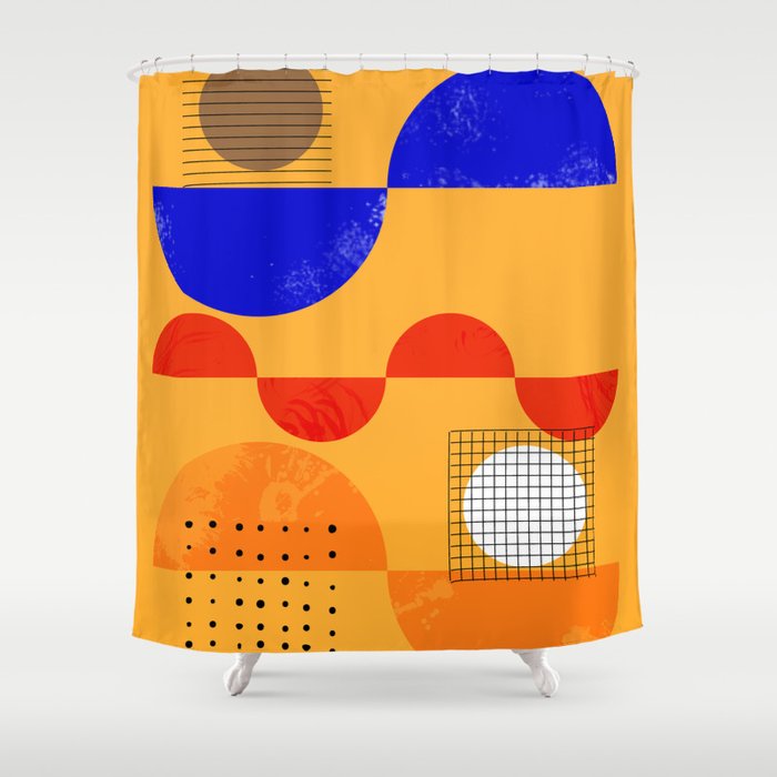 Mid-century shapes abstract no7 Shower Curtain Gallery Image 1