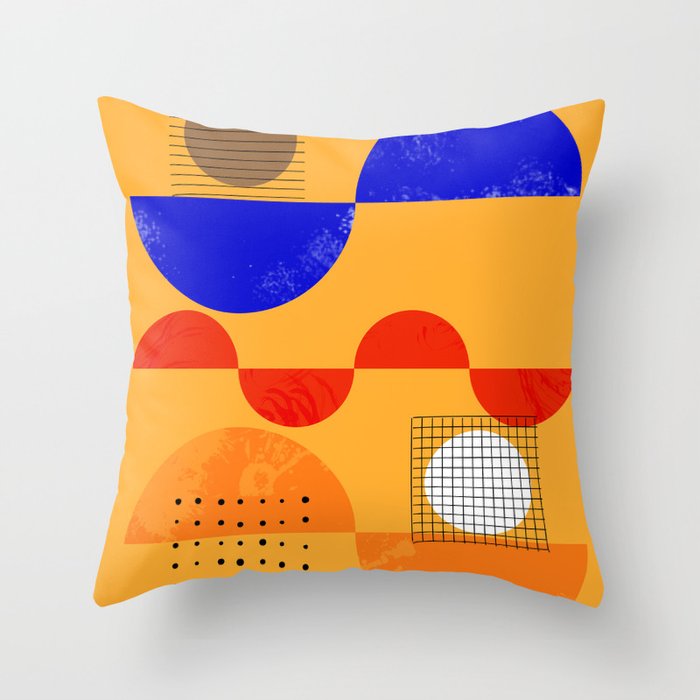 Mid-century shapes abstract no7 Throw Pillow Gallery Image 1