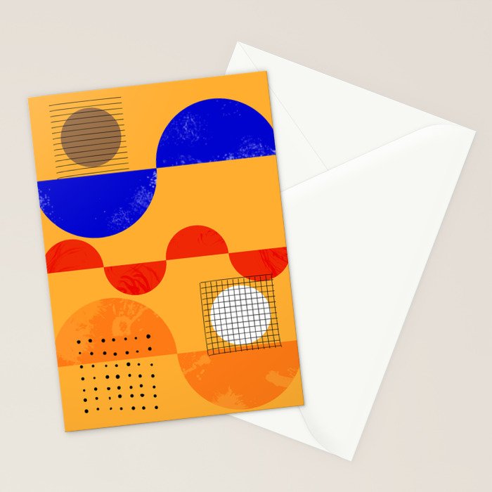 Mid-century shapes abstract no7 Stationery Card Gallery Image 2