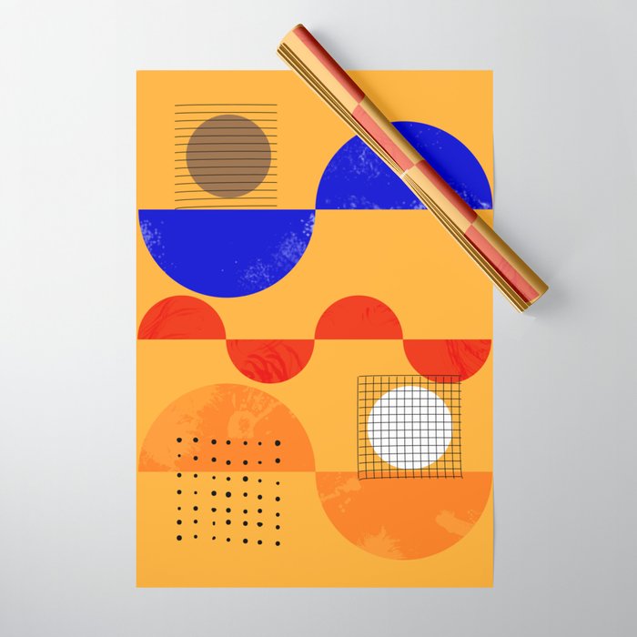 Mid-century shapes abstract no7 Wrapping Paper Gallery Image 1