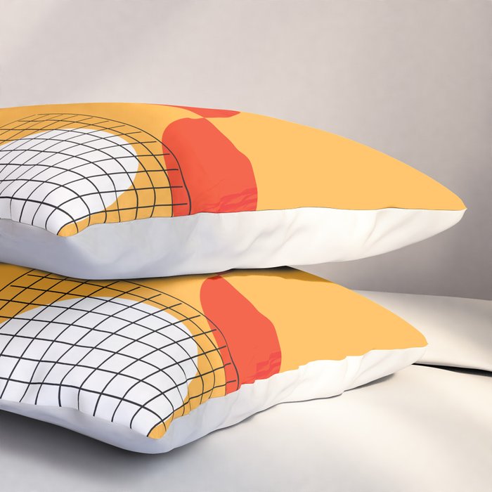 Mid-century shapes abstract no7 Pillow Sham Gallery Image 3
