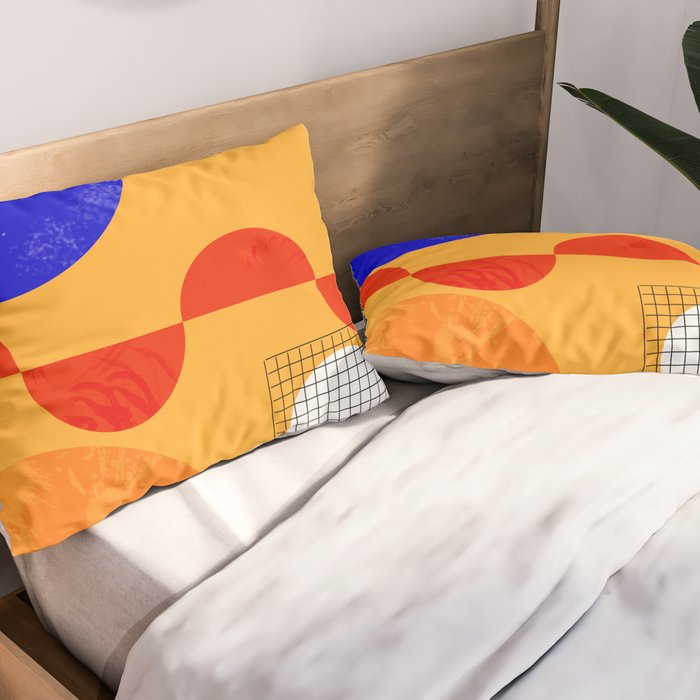 Mid-century shapes abstract no7 Pillow Sham Gallery Image 2