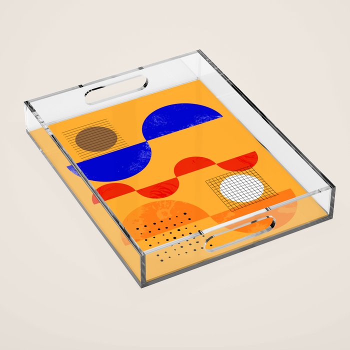 Mid-century shapes abstract no7 Acrylic Tray Gallery Image 1