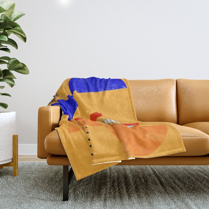 Mid-century shapes abstract no7 Throw Blanket Gallery Image 1