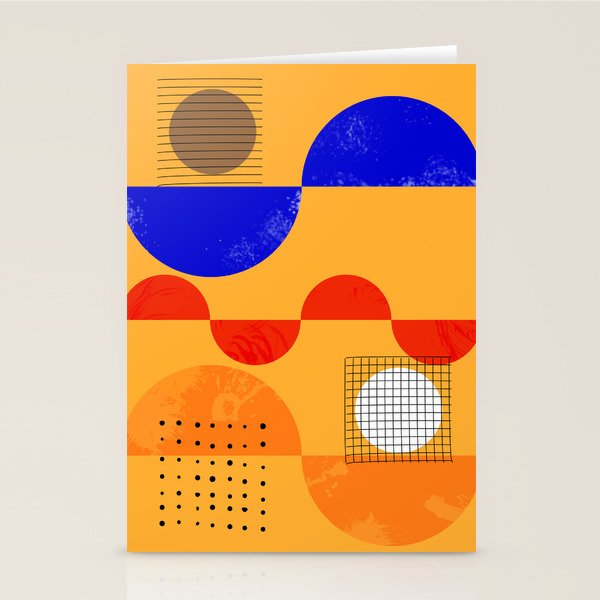 Mid-century shapes abstract no7 Stationery Card Gallery Image 2