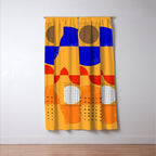 Mid-century shapes abstract no7 Window Curtain Gallery Image 3