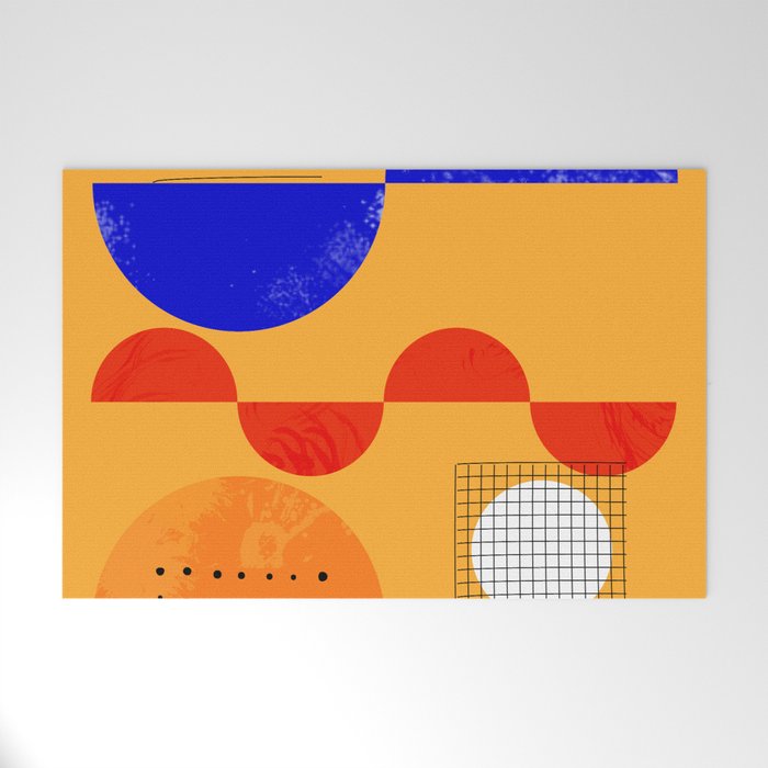Mid-century shapes abstract no7 Welcome Mat Gallery Image 1