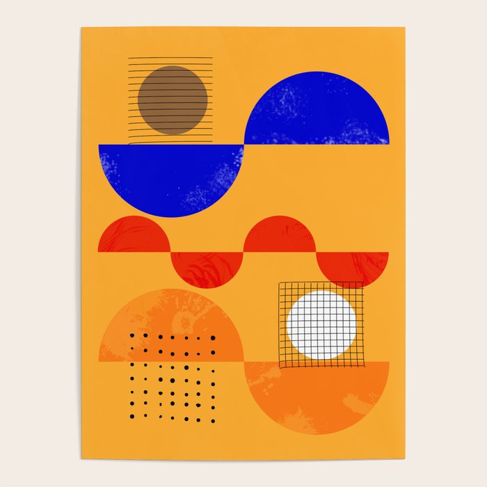 Mid-century shapes abstract no7 Poster Gallery Image 4