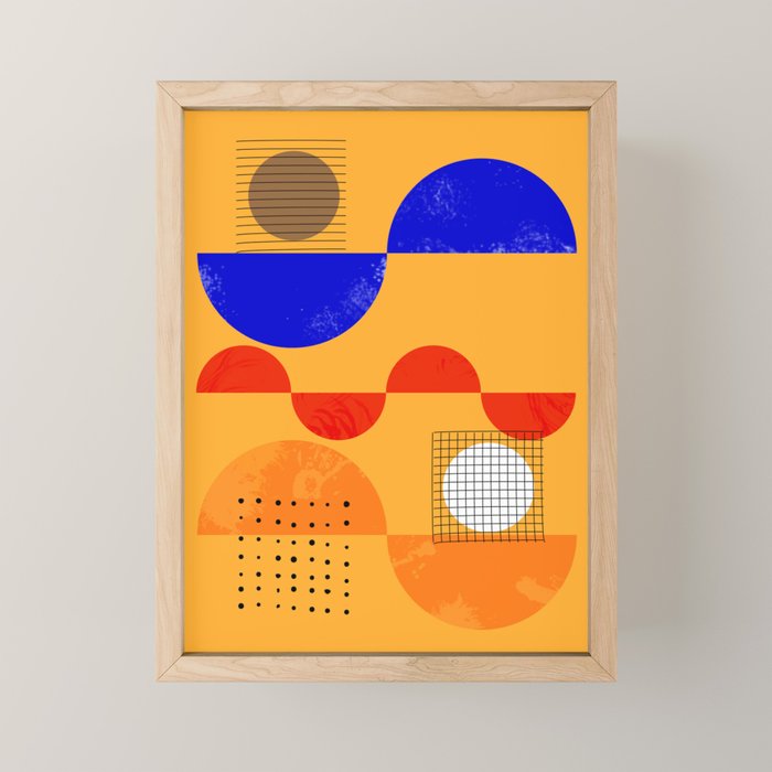 Mid-century shapes abstract no7 Mini Art Print Gallery Image 1