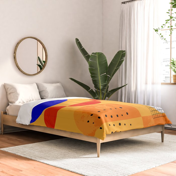 Mid-century shapes abstract no7 Comforter Gallery Image 2