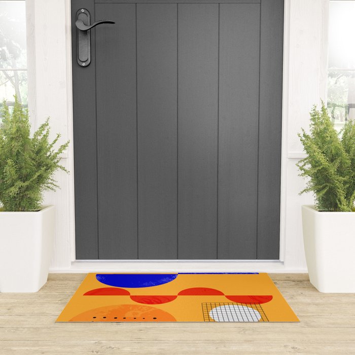 Mid-century shapes abstract no7 Welcome Mat Gallery Image 3