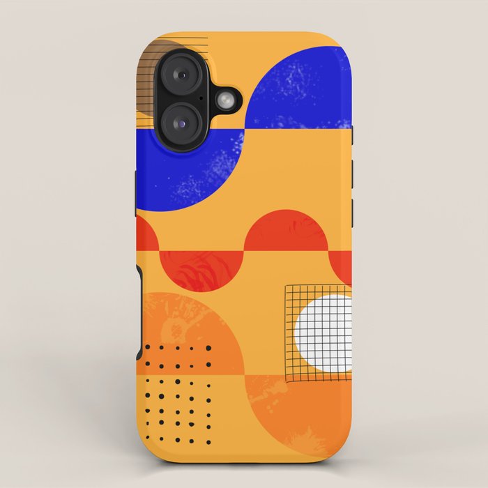 Mid-century shapes abstract no7 iPhone Case Gallery Image 1