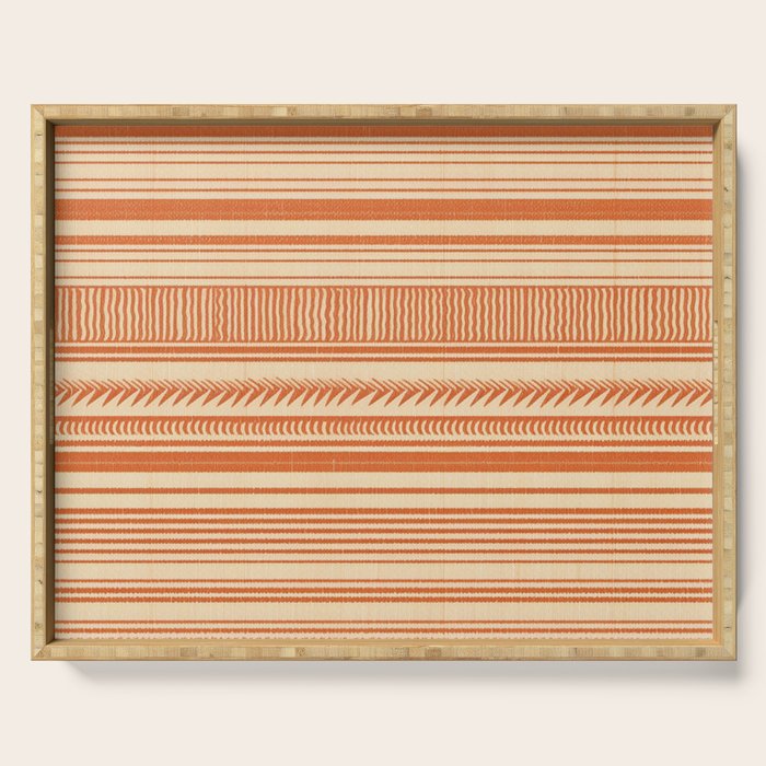 Boho Earthy Mud Cloth Abstract Pattern Serving Tray Gallery Image 1