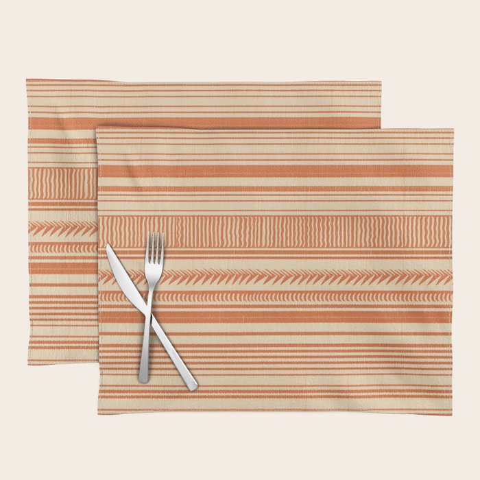 Boho Earthy Mud Cloth Abstract Pattern Placemat Gallery Image 1