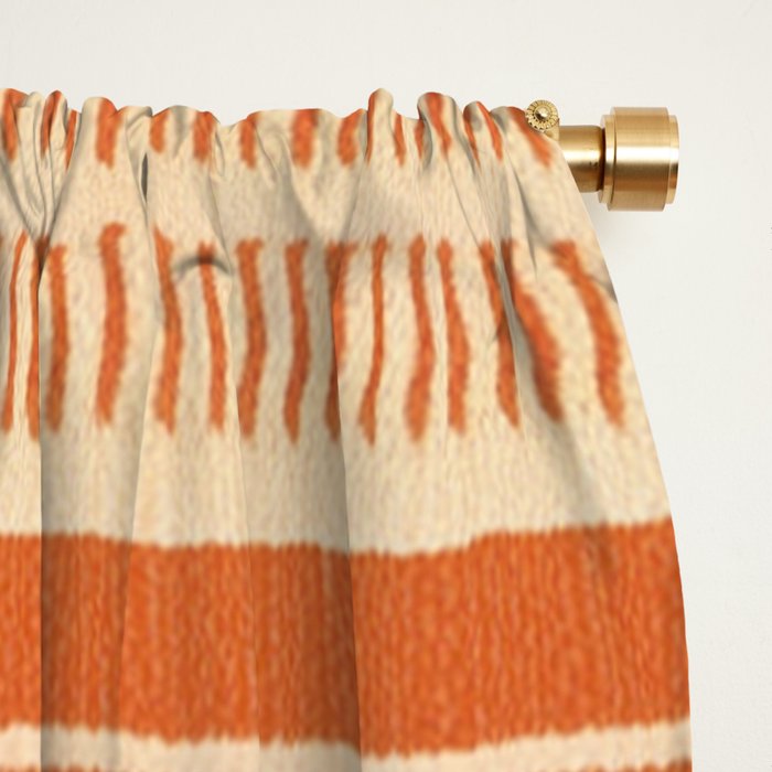 Boho Earthy Mud Cloth Abstract Pattern Window Curtain Gallery Image 2