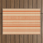 Boho Earthy Mud Cloth Abstract Pattern Outdoor Rug Gallery Image 1