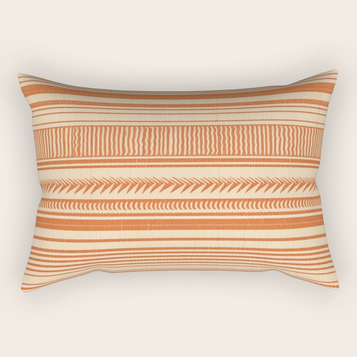 Boho Earthy Mud Cloth Abstract Pattern Rectangular Pillow Gallery Image 2