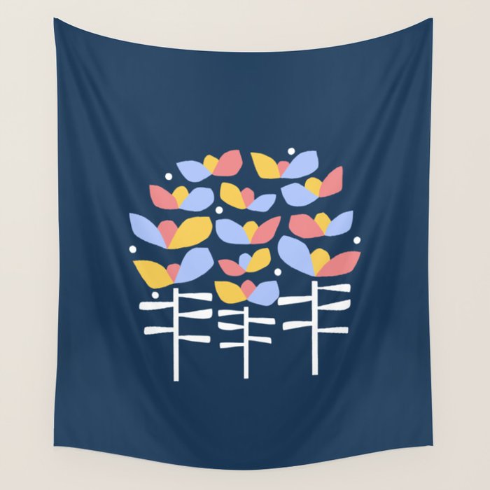 Florals Looking Up Wall Tapestry Gallery Image 1