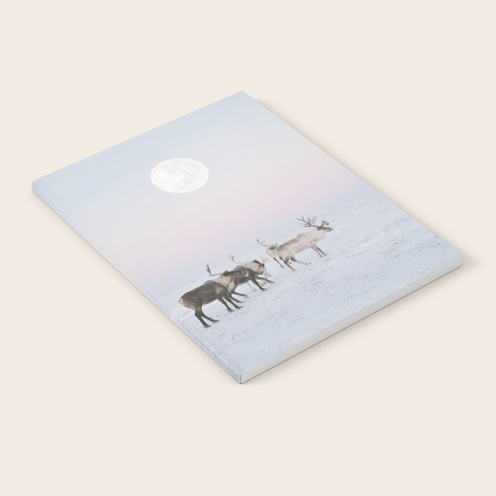 Winter Landscape Photo Art - Lapland Series - Reindeer Moon Minimal Nature Notebook Gallery Image 1