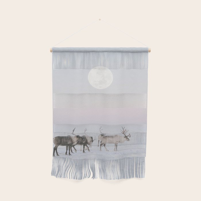 Winter Landscape Photo Art - Lapland Series - Reindeer Moon Minimal Nature Wall Hanging Gallery Image 1