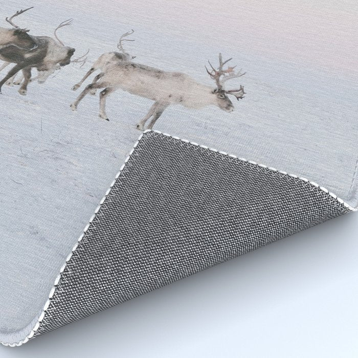 Winter Landscape Photo Art - Lapland Series - Reindeer Moon Minimal Nature Rug Gallery Image 4