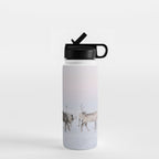 Winter Landscape Photo Art - Lapland Series - Reindeer Moon Minimal Nature Water Bottle Gallery Image 1