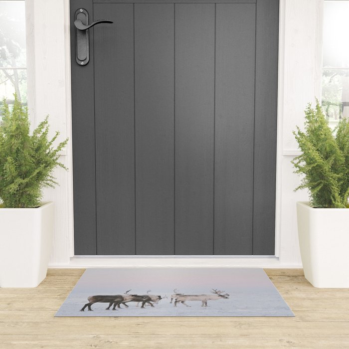 Winter Landscape Photo Art - Lapland Series - Reindeer Moon Minimal Nature Welcome Mat Gallery Image 3