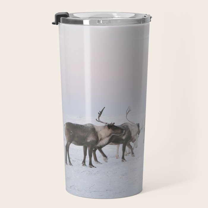 Winter Landscape Photo Art - Lapland Series - Reindeer Moon Minimal Nature Travel Mug Gallery Image 3