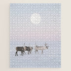 Winter Landscape Photo Art - Lapland Series - Reindeer Moon Minimal Nature Jigsaw Puzzle Gallery Image 1
