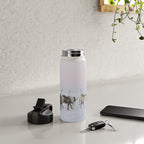 Winter Landscape Photo Art - Lapland Series - Reindeer Moon Minimal Nature Water Bottle Gallery Image 4