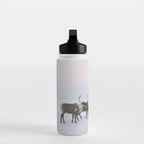 Winter Landscape Photo Art - Lapland Series - Reindeer Moon Minimal Nature Water Bottle Gallery Image 3