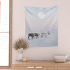 Winter Landscape Photo Art - Lapland Series - Reindeer Moon Minimal Nature Wall Tapestry Gallery Image 2
