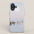 Winter Landscape Photo Art - Lapland Series - Reindeer Moon Minimal Nature iPhone Case Gallery Image 1
