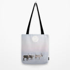 Winter Landscape Photo Art - Lapland Series - Reindeer Moon Minimal Nature Tote Bag Gallery Image 2