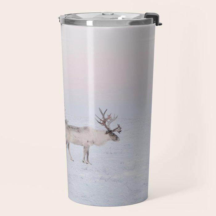 Winter Landscape Photo Art - Lapland Series - Reindeer Moon Minimal Nature Travel Mug Gallery Image 2